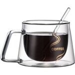 Tasses � caf� expresso � double paroi tasse � caf� isol�e avec poign�e verres � boire thermo borosilicate ...