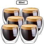 Tasse  caf / expresso / espresso en verre - mtevotx - set - tasses  caf double paroi - 80ml - transparent ...