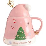 Tasse  caf de nol tasse  th en cramique avec couvercle de nol et barre de mlange en forme dtoile ...