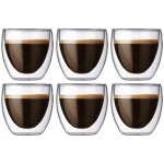 Tasse � caf� - originale - verre - double paroi - 80ml - set de 6 pi�ces