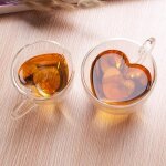 Tasses � caf� en verre � double paroitasse en forme de c?urisol�e en borosilicatepour caf�cr�me glac�e180ml ...
