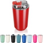 Tasse � caf� de voyage 280 ml en acier inoxydable thermos sous vide anti - fuite r�utilisable double ...