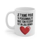 Tasse céramique 325ml ?je t?aime pour ta personnalité? ? mug humour amour couple ? cadeau saint - valentin ... Tasse céramique 325ml ?je t?aime pour ta personnalité? ? mug humour amour couple ? cadeau saint - valentin ...