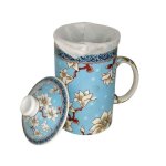 Tasse - la chineuse - tisani�re � th� ou infusion - porcelaine - fleurs de lotus - puret� et renaissance ...