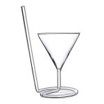 Tasse  cocktail en spirale rotative martini verre  vin cratif  longue queue en paille pour bar