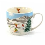 Tasse djeuner en porcelaine - motif ski hima - 380 ml