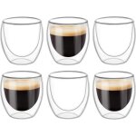 Tasse  espresso en verre transparentverre  double paroi - 6x80ml