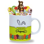 Tasse garnie de 20 chocolats de p�ques: kinder schokobons moulage lapin figurines et ?ufs pr�t � offrir ...