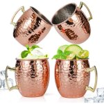 Tasses moscow mule - 4pcs - 530ml - en acier inoxydable id�ales pour les boissons froides la bi�re le ...