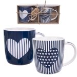 Tasses en porcelaine ensemble de tasses pour boire du caf� du th� et des herbes 390ml 2pcs.