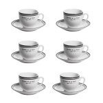 Tasse avec soucoupe bistrot 9 cl (lot de 6) - table passion