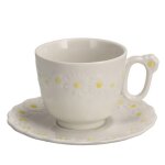 Tasse avec soucoupe daisy 200 ml en porcelaine new bone china blanc moyen ? lgante vaisselle pour caf ...
