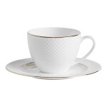 Tasse avec soucoupe eleni blanc moyen 220ml 7. 5 x 16. 7