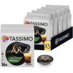 Tassimo 80 dosettes lor caf long compatibles avec les machines tassimo 80 cafs longs 5 packs de 16 ...