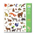 Tattoos (autocollants) - djeco - le monde des animaux - 160 autocollants - 2 feuilles r�utilisables - ...