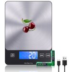 Tcjmay sarl - balance cuisine 15kg / 1g rechargeable usb - c pr�cision pro piles incluses