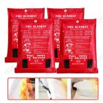 Couverture anti - feu - td - lot de 4 - 100 x 100 cm - fibre de verre - r�sistance jusqu� 580�c