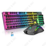Clavier et souris sans fil - passionova - qwerty - mcanique - 104 touches - clairage rvb
