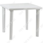 Table de jardin - tech discount - table carr�e pliante - r�sine blanche - 79 x 79 x 72 cm - 4 personnes ...