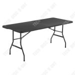 Table � manger portable - td� - pliable - 180x74x73. 5 cm - 8 personnes - marron