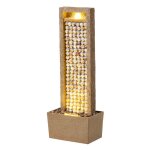 Teamson home fontaine haute jardin led coquillages design marron ext�rieur