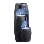 Teamson home fontaine moderne 3 niveaux cascade exterieure led douce reglable urne decorative noir Teamson home fontaine moderne 3 niveaux cascade exterieure led douce reglable urne decorative noir