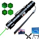 Pointeur laser - vert - 5 mw - 18650 rechargeable - avec chargeur port�e longue point r�glable - longueur ...