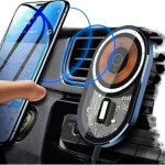 Techta chargeur de voiture sans fil magntique support de tlphone pour grille daration pour iphone ...