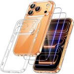 Techta coque pour iphone 17 pro avec 2 verre tremp� �tui dos pc rigide hybrid antichoc housse - transparent ...