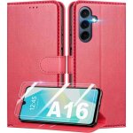 Techta coque pour samsung galaxy a16 4g / 5g + 2 pi�ces verre tremp� pochette de portefeuille etui � ...