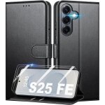 Techta coque pour samsung galaxy s25 fe + 2 pi�ces verre tremp� �tui de protection housse en pu pochette ...