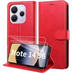 Techta coque pour xiaomi redmi note 14 5g avec 2 verre tremp porte carte clapet  rabat portefeuille ...