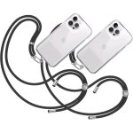 Techta tour de cou telephone portable cordon collier universel [noir] avec patch de fixation sangle de ...