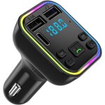 Techta transmetteur fm bluetooth voiture allume cigare bluetooth adaptateur pour appel mains libres 2 ...