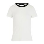 Tee - shirt coupe pr�s du corps femme morgan blanc c�tel� avec un dos nu et un col rond