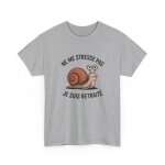 Tee shirt homme retraite dr�le ? ne me stresse pas je suis retrait� ? escargot blas� ? blanc gris s - ...