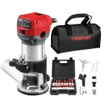 Teeno affleureuse dfonceuse lectrique 710w13000 - 33000rpm15 fraises 1 / 4 6 vitesses housse anti poussire3 ...