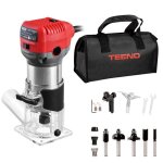 Teeno affleureuse dfonceuse lectrique 710w13000 - 33000rpm5 fraises 1 / 4 6 vitesses housse anti poussire3 ...