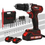 Teeno perceuse visseuse sans fil 21v 45 nm visseuse devisseuse sans filbrosse antirouille mtal25 + 1 ...