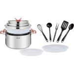 Tefal batterie de cuisine 13 pieces faitouts couvercles ustensiles induction acier inoxydable 1810 haute ...