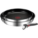 Tefal ingenio lot de 2 poeles 2428 cm poignee amovible induction acier inoxydable revetement antiadhesif ...