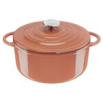 Tefal lov cocotte 25�cm produit �maill� robuste et �cocon�u e2600405