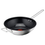 Tefal nordica pole wok acier inoxydable 28cm inox recycl revtu cramique h8711955