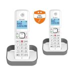 Téléphone sans fil alcatel pack duo f 860 duo avec fonction blocage des appels publicitaires blanc gris ... Téléphone sans fil alcatel pack duo f 860 duo avec fonction blocage des appels publicitaires blanc gris ...