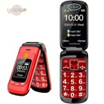 T�l�phone portable senior - keeper - �cran dual lcd - grandes touches - bouton sos - rouge - 2. 4 - 2800mah ...