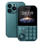 Téléphone portable à touches Écran 201 pouces double sim style curve vert foncé Téléphone portable à touches Écran 201 pouces double sim style curve vert foncé