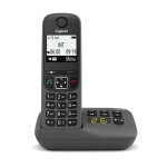 Gigaset as490a telefono cordless dect nero con segreteria e identificatore di chiamata