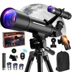 T�lescope r�fracteur aqv 70 / 500 mm pour enfants ? 20x?200x tr�pied r�glable adaptateur smartphone