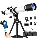 T�lescope astronomique famirosa - ouverture 90mm grossissement 36x - 270x focale 900mm adaptateur de ...
