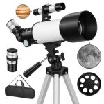 T�lescope astronomique - outsunny - 70mm - 40x / 16x - tr�pied r�glable sac de transport - adultes et ...